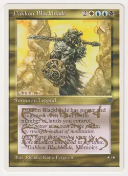 Gold Signed Dakkon Blackblade LP Chronicles Artist Richard Kane Ferguson MTG EDH - Image 1