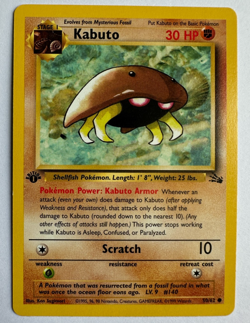 1999 Pokemon Fossil 1st Edition Kabuto #50/62 - Image 1