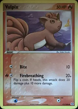 Vulpix 72/106 Common Emerald Pokemon Lightly Played - Image 1