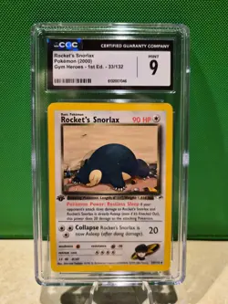 Pokemon TCG Rocket's Snorlax 033/132 Gym Heroes 1st Edition CGC 9 - Image 1