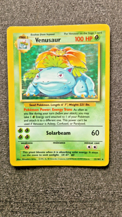 Venusaur 15/102 Base Set Holo Rare - Vintage 1999 Pokemon Card - Unlimited LP - Image 1