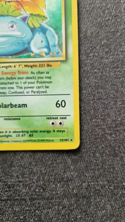 Venusaur 15/102 Base Set Holo Rare - Vintage 1999 Pokemon Card - Unlimited LP - Image 3