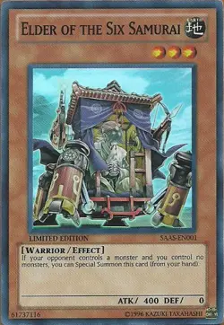 Yugioh! LP Elder of the Six Samurai - SAAS-EN001 - Super Rare - Limited Edition - Image 1