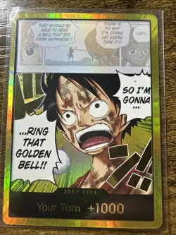 DON!! Card (Luffy) Gold Holo, Adventure on Kami's Island, One Piece Card Game - Image 1