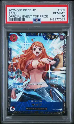 2025 ONE PIECE JAPANESE PROMOS OFFICIAL EVENT TOP PRIZE #005 SANJI PSA 10 - Image 1