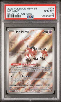 2023 POKEMON MEW EN-151 ILLUSTRATION RARE #179 MR. MIME PSA 10 - Image 1