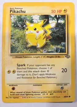 1999 Pokemon Nintendo Pikachu 60/64 Red Cheeks Card - Image 1