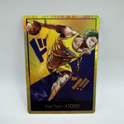 One Piece x Lakers - Zoro - Custom Gold Don Card English Textured With Foiling - Image 1