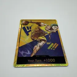 One Piece x Lakers - Zoro - Custom Gold Don Card English Textured With Foiling - Image 3
