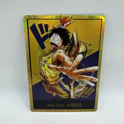 One Piece x Lakers - Luffy - Custom Gold Don Card English Textured With Foiling - Image 1