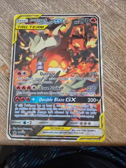 Pokemon TCG Reshiram & Charizard GX SM201 Big Card - Image 1
