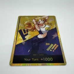 One Piece x Lakers - Nami - Custom Gold Don Card English Textured With Foiling - Image 3