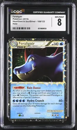 CGC 8 NM/MINT Feraligatr 108/123 Heartgold & Soulsilver Holo Pokemon Card - Image 1