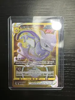 Pokemon GO Mewtwo Vstar 086/078 Gold Secret Rare Pokemon TCG - Image 1