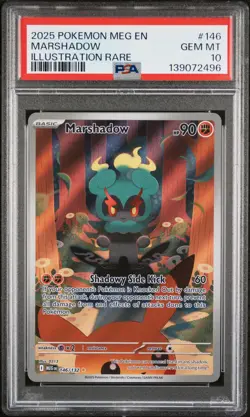2025 POKEMON MEG EN-MEGA EVOLUTION ILLUSTRATION RARE #146 MARSHADOW PSA 10 - Image 1