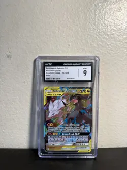 Pokemon Reshiram and Zekrom GX 157/236 2019 Cosmic Eclipse CGC 9 - Image 1