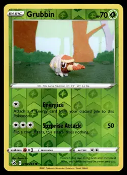 Grubbin 018/264 Common Fusion Strike Pokemon Reverse Holo NM/M - Image 1