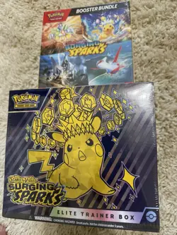 (2) LOT Pokemon TCG Surging Sparks Elite Trainer Box (ETB) New/Sealed 15 Packs - Image 1