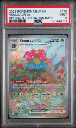 2023 POKEMON MEW EN-151 SPECIAL ILLUSTRATION RARE #198 VENUSAUR EX PSA 9 - Image 1