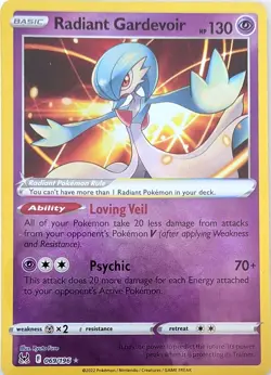 Radiant Gardevoir 069/196 Radiant Rare Lost Origin Pokemon Holo Near Mint - Image 1