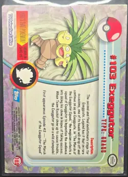 Pokemon Topps Exeggutor Holo #103 TV Animation Series Blue Logo - Image 2
