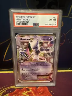 POKEMON 2016 XY MEWTWO EX Evolutions #52 PSA 8 RARE - Image 1