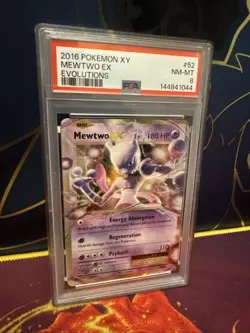 POKEMON 2016 XY MEWTWO EX Evolutions #52 PSA 8 RARE - Image 2