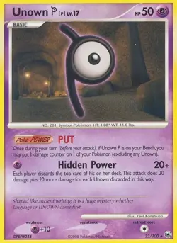 Unown P - 33/100 - Rare LP TCG Pokemon - Image 1
