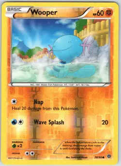 Wooper 38/98 Common Ancient Origins Pokemon Reverse Holo NM - Image 1