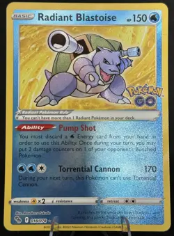 The Pokemon Company Radiant Blastoise 018/078 Pokemon GO Holo - Image 1