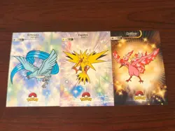 Pokemon Database Shiny Set Articuno Moltres Zapdos Shiny Sparkle Holo Set Of 3 - Image 1