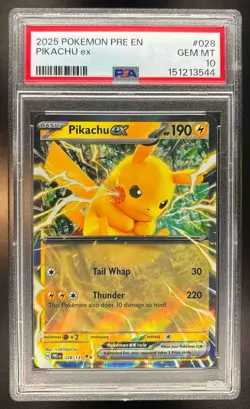 Pikachu ex 2025 Pokemon Prismatic Evolutions #028/131 PSA 10 - Image 1