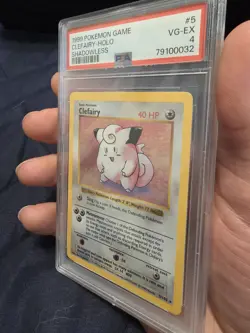 Pokemon TCG Clefairy Holo Rare Shadowless Card Base Set 005/102 PSA 4 VG/EX - Image 2