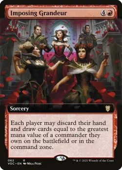 1x NM Imposing Grandeur (Extended Art) - Innistrad: Crimson Vow Commander MTG - Image 1