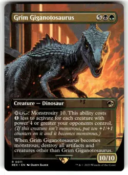 Grim Giganotosaurus (Borderless) [REX - 11] - NM [Normal] TCG MTG - Image 1