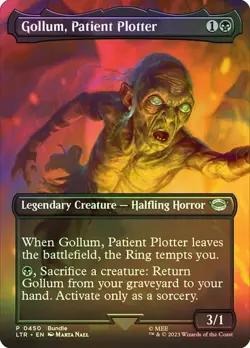MTG - Gollum, Patient Plotter - Foil - Borderless - Lord of the Rings - Magic - Image 1