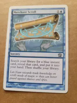MTG - Merchant Scroll - 8th Eighth Edition #91 Magic Blue Uncommon PLAYED - Image 1