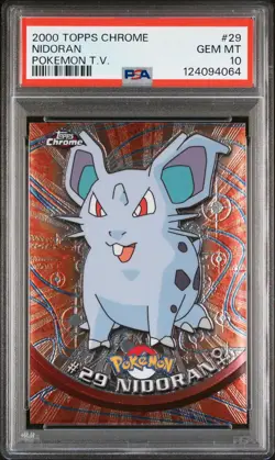2000 TOPPS CHROME POKEMON T.V. #29 NIDORAN PSA 10 - Image 1
