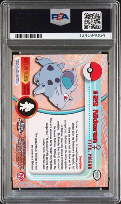 2000 TOPPS CHROME POKEMON T.V. #29 NIDORAN PSA 10 - Image 2