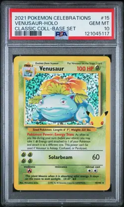 2021 Pokemon Celebrations Classic Collection #15 Venusaur-Holo PSA 10 - Image 1