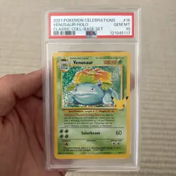 2021 Pokemon Celebrations Classic Collection #15 Venusaur-Holo PSA 10 - Image 3