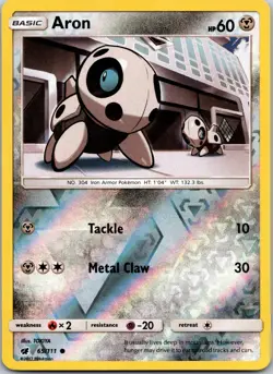 Aron 65/111 C Crimson Invasion Pokemon Reverse Holo NM - Image 1