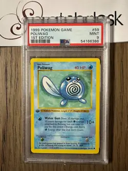 PSA 9 - Pokemon POLIWAG 59/102 - 1st Edition SHADOWLESS BASE SET - MINT - Image 1