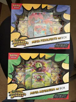 2 Pokemon TCG Ascended Heroes Mega ex Box Meganium & Feraligatr New - Image 1
