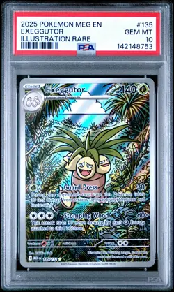 2025 POKEMON MEG EN-MEGA EVOLUTION ILLUSTRATION RARE #135 EXEGGUTOR PSA 10 - Image 1