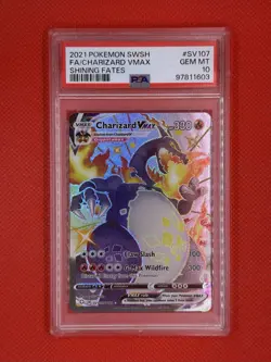 Pokemon 2021 Charizard VMAX SV107 Shiny Vault Shining Fates GEM MINT PSA 10 - Image 1