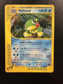 Pokemon TCG Politoed H23/H32 Pokemon Skyridge Rare Holo With Swirl🌀 LP/MP - Image 1