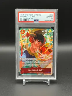 2025 One Piece Monkey D. Luffy Alternate Art OP12-015 PSA 10 - Image 1
