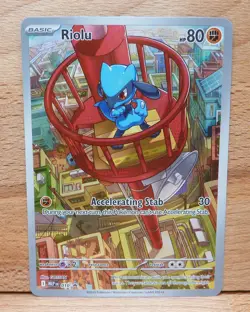Pokemon TCG Mega Evolutions Riolu 010 Full Art Holo Black Star Promo Card -NM - Image 1