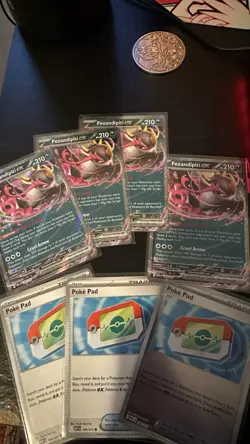 Pokemon Scarlet & Violet Fezandipiti ex, Poke Pad playable card lot - Image 1